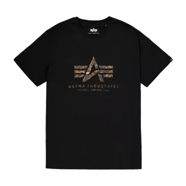 Basic Big Logo Effect Print T-Shirt - black