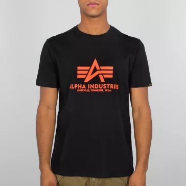 Basic T Neon Print - black/neon orange