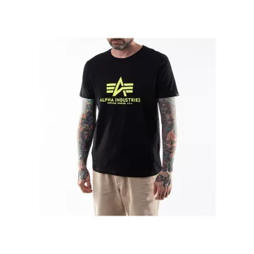Basic T Neon Print- black/neon yellow