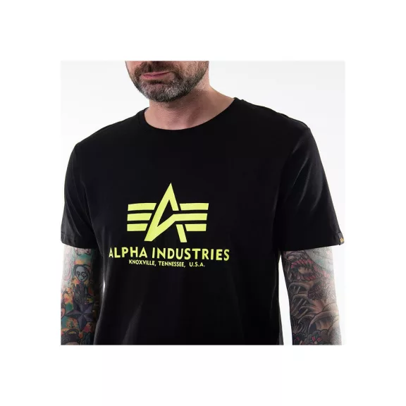 Basic T Neon Print- black/neon yellow