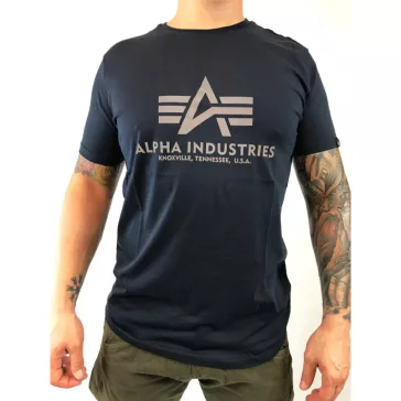 Basic T Reflective Print - replica blue