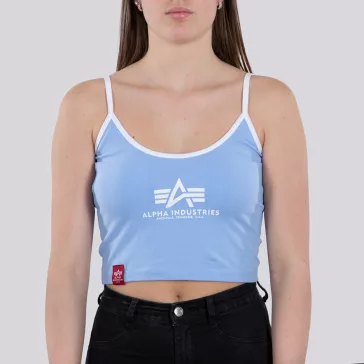 Basic ML Cropped Tank Top Woman - light blue