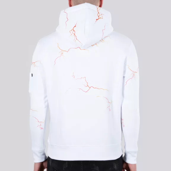 Lightning AOP Hoody - white/orange