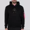 Basic Hoody ML Foil Print - black