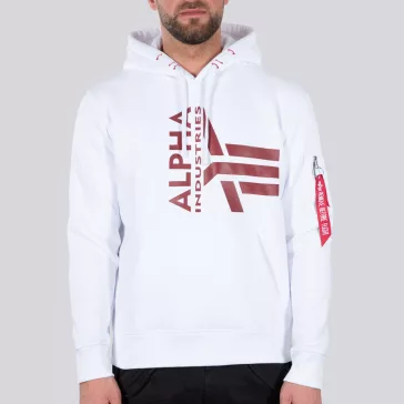Half Logo Foam Hoody - white