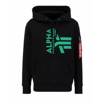 Half Logo Foam Hoody - black/green