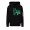 Half Logo Foam Hoody - black/green