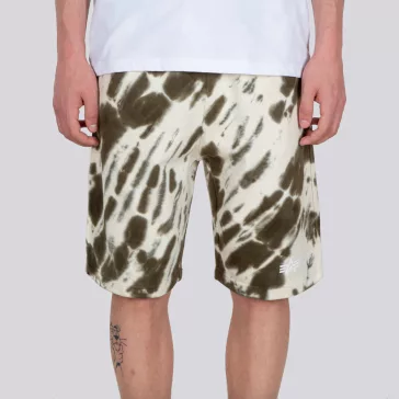 Tie Dye Shorts - dark olive