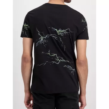Lightning AOP T - black/poisongreen