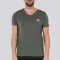Basic V Neck T Small Logo - dark olive