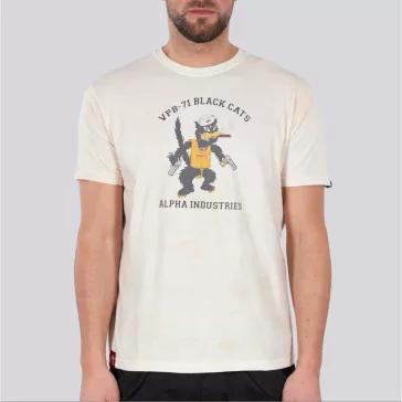 Black Cats T - vintage white