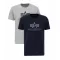Basic T 2 Pak - greyheather/replica blue