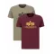 Basic T 2 Pak - olive/burgundy