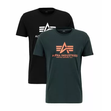 Basic T 2 Pak - black/dark petrol