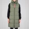 Long Puffer Vest Woman - sage green