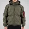Hooded Logo Puffer - dark olive