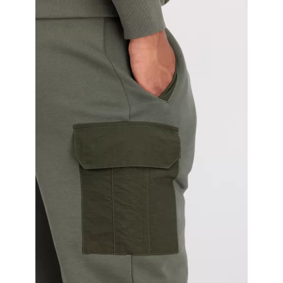 Sweat Nylon Cargo Jogger - dark olive