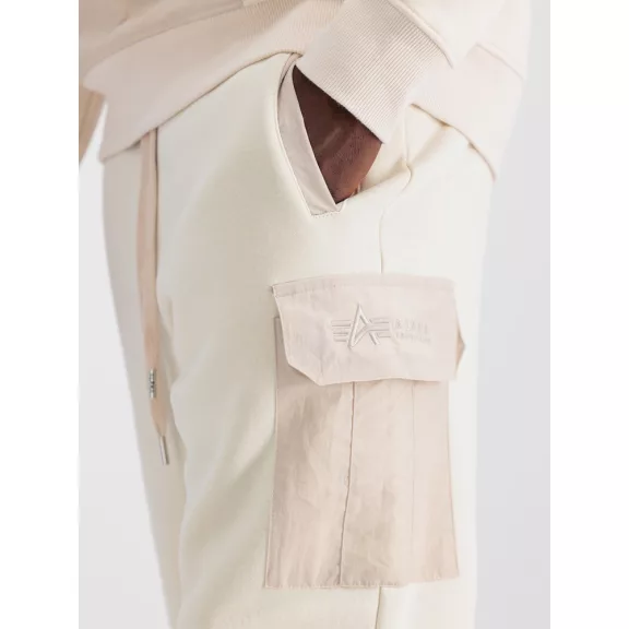 Sweat Nylon Cargo Jogger - jet stream white