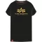 Basic T Long Foil Print Woman - black/yellow gold