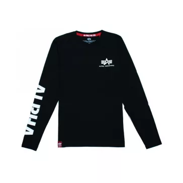 Sleeve Print Heavy LS - black