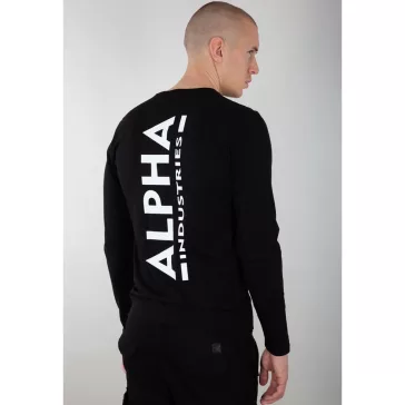 Sleeve Print Heavy LS - black