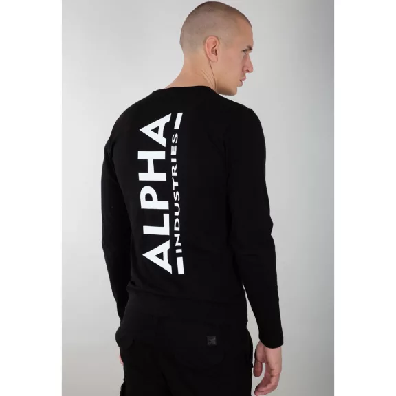 Sleeve Print Heavy LS - black