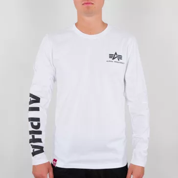 Sleeve Print Heavy LS - white