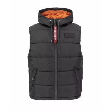 Hooded Puffer Vest FD - greyblack