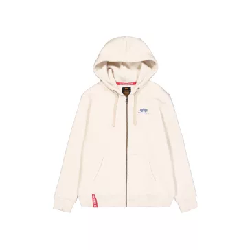 Basic Zip Hoodie SL - vintage white