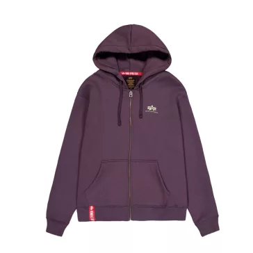 Basic Zip Hoody SL - plum