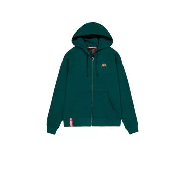 Basic Zip Hoody SL - force green