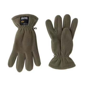 Label Fleece Gloves - dark olive