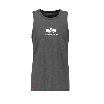Basic Tank - charcoal heather/white