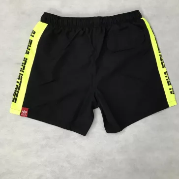 Printed Stripe Swim Short - black