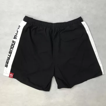 Printed Stripe Swim Short - black/white