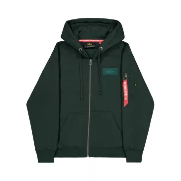Back Print Zip Hoodie - dark petrol