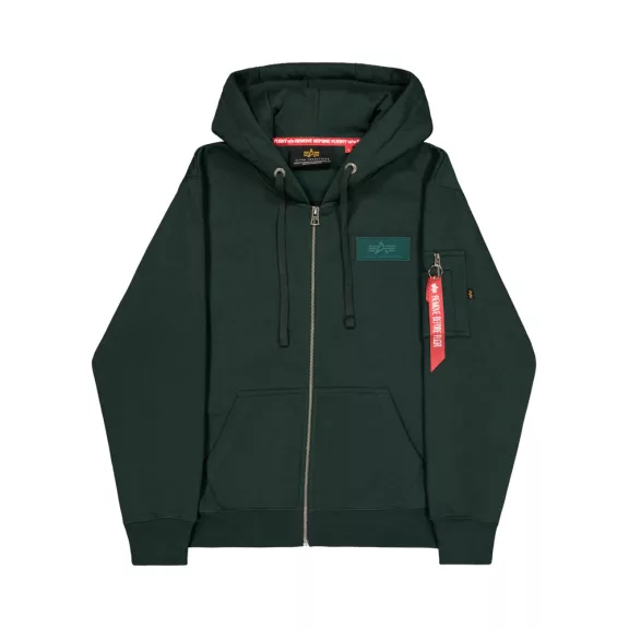 Back Print Zip Hoodie - dark petrol