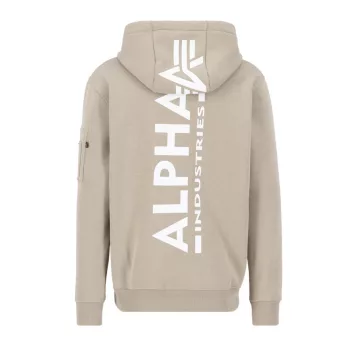 Back Print Zip Hoody - vintage sand
