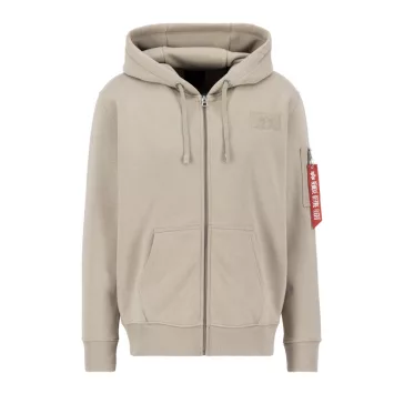 Back Print Zip Hoody - vintage sand