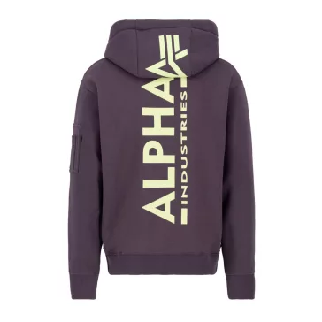 Back Print Zip Hoody - plum
