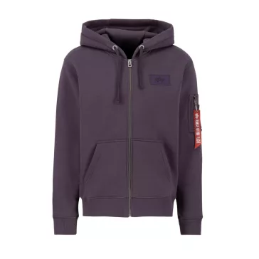 Back Print Zip Hoody - plum