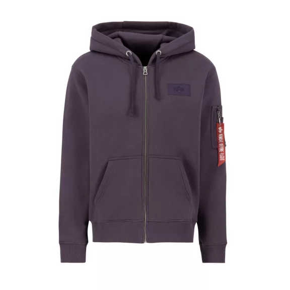 Back Print Zip Hoody - plum