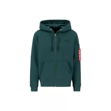 Back Print Zip Hoodie - force green