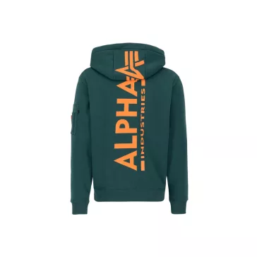 Back Print Zip Hoodie - force green
