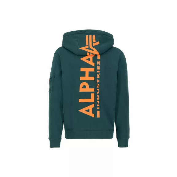 Back Print Zip Hoodie - force green
