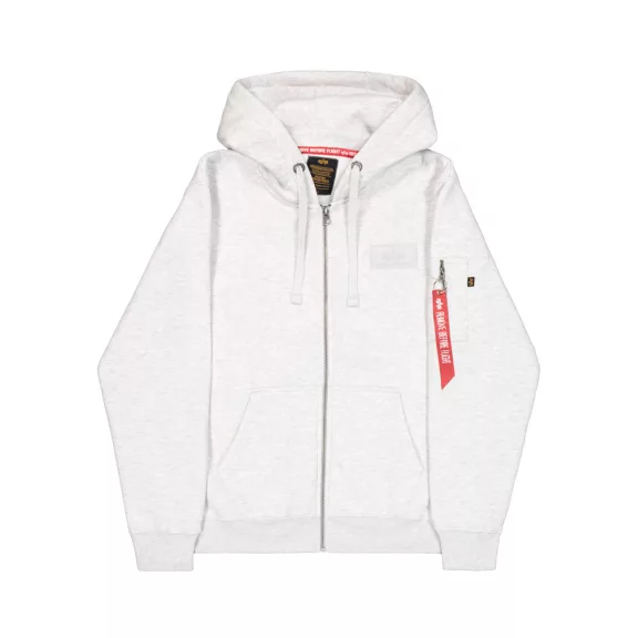 Back Print Zip Hoody - pastel grey melange