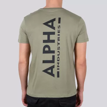Backprint T - olive/black