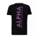 Backprint T - black/dark magenta