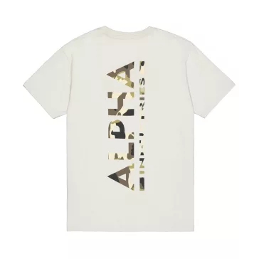 Backprint Camo Print T-Shirt - stone