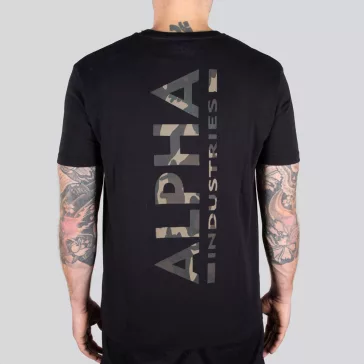 Backprint T Camo Print - black/woodland